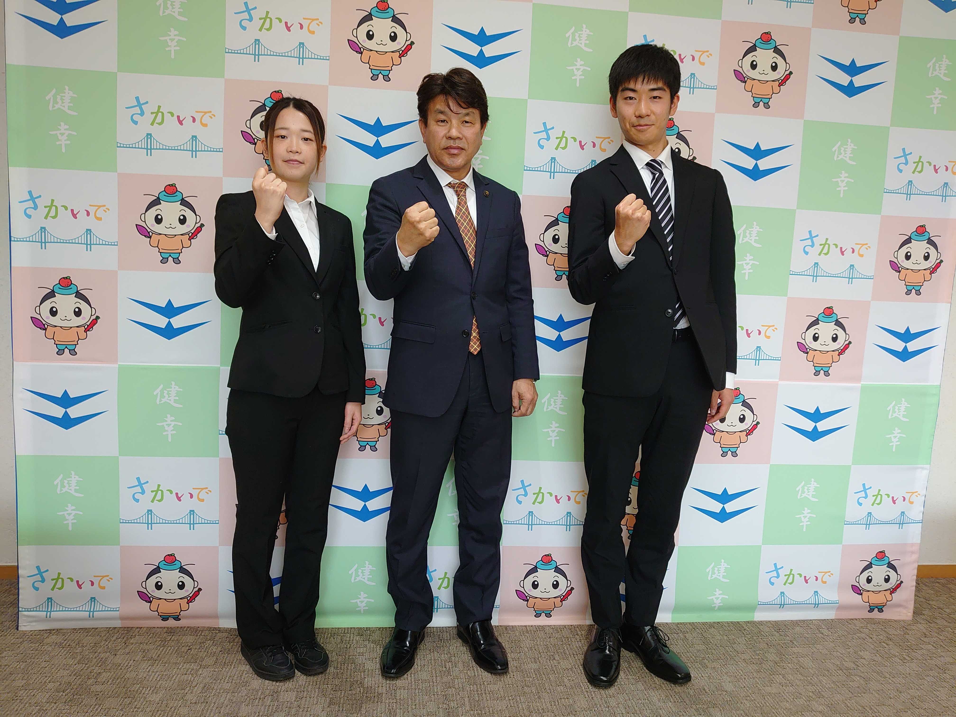 有福市長へのインタビュー写真